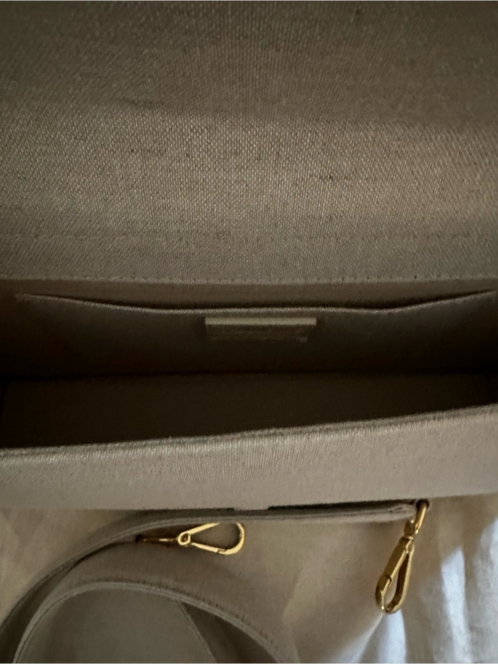 Jacquemus Beige Canvas Crossbody Bag with Gold Hardware - Picture 3 of 7